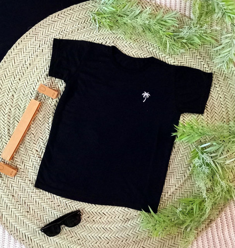 خرید تیشرت مشکی پسرانه پارچه جودون طرح نخل