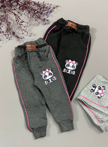 خرید شلوار ملانژ گلکسی دخترانه طرح پاندا کیفیت عالی