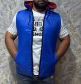 خرید پافر مردانه دورو جنس شمعی براق ضد آب رنگ آبی