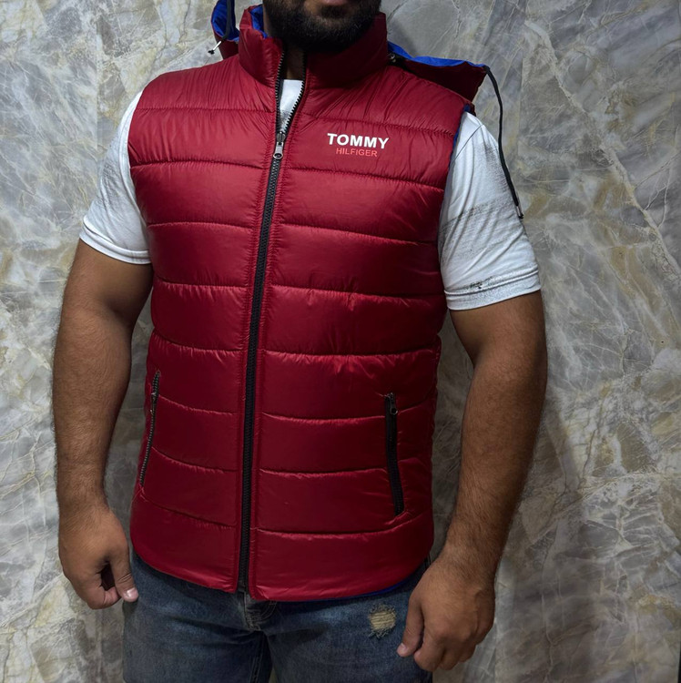 خرید پافر مردانه دورو جنس شمعی براق ضد آب رنگ زرشکی