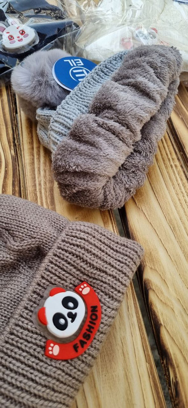 خرید کلاه پوم چراغداربچه گانه طرح پاندا شکلاتی