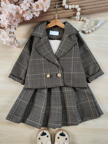 خرید سه تیکه دخترانه انیس رنگ زغالی